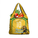 Personalized Jamaica Kingsmen Cricket Lion Grocery Bag Royal King Batsman Sports Graphic Art
