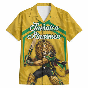 Personalized Jamaica Kingsmen Cricket Lion Hawaiian Shirt Royal King Batsman Sports Graphic Art
