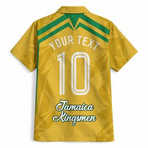 Personalized Jamaica Kingsmen Cricket Lion Hawaiian Shirt Royal King Batsman Sports Graphic Art