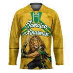 Personalized Jamaica Kingsmen Cricket Lion Hockey Jersey Royal King Batsman Sports Graphic Art