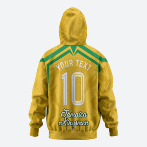 Personalized Jamaica Kingsmen Cricket Lion Hoodie Royal King Batsman Sports Graphic Art