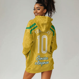 Personalized Jamaica Kingsmen Cricket Lion Hoodie Dress Royal King Batsman Sports Graphic Art