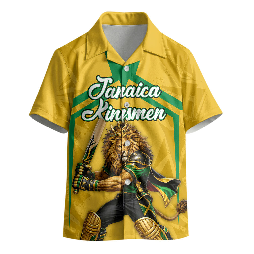 Personalized Jamaica Kingsmen Cricket Lion Kid Hawaiian Shirt Royal King Batsman Sports Graphic Art