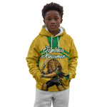 Personalized Jamaica Kingsmen Cricket Lion Kid Hoodie Royal King Batsman Sports Graphic Art