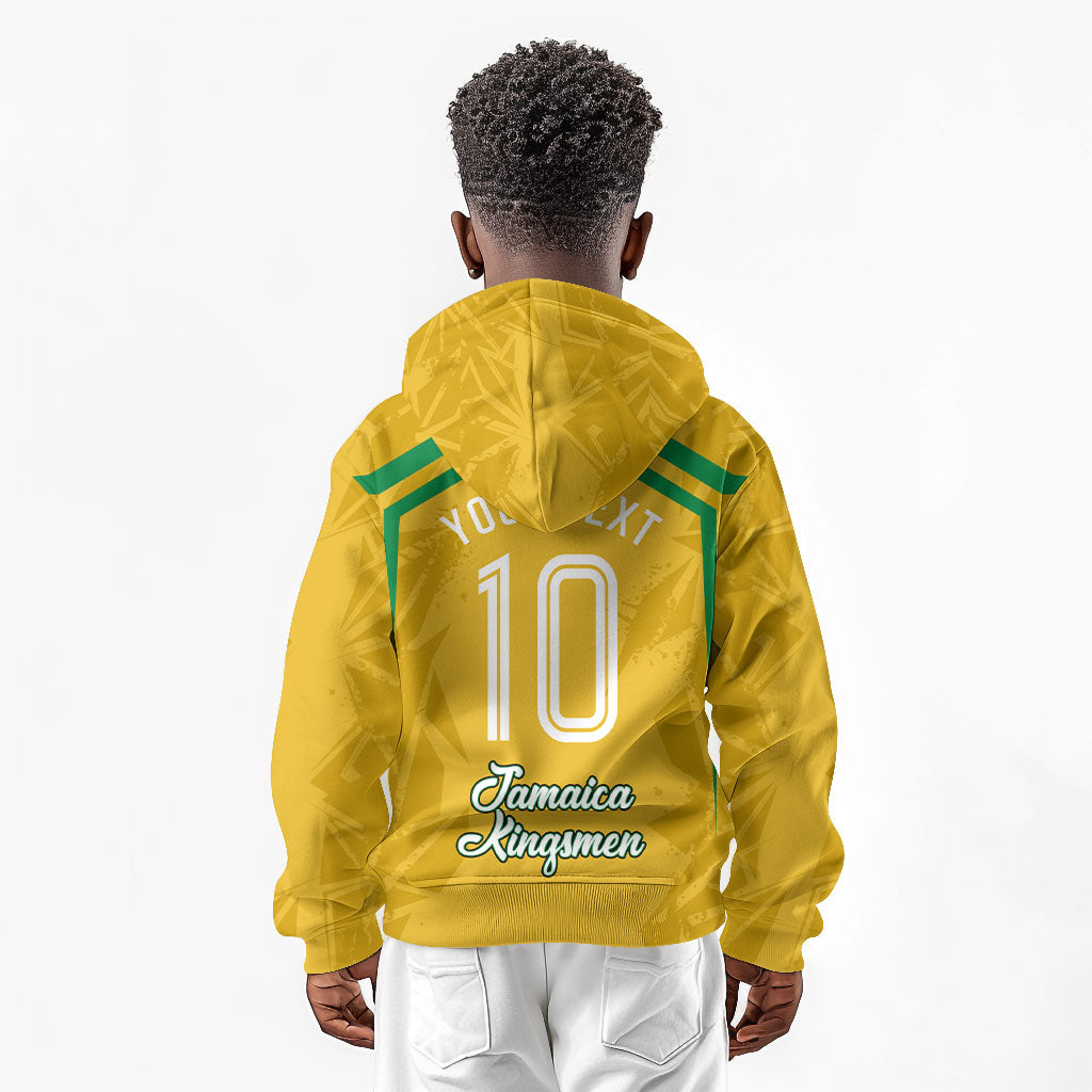 Personalized Jamaica Kingsmen Cricket Lion Kid Hoodie Royal King Batsman Sports Graphic Art