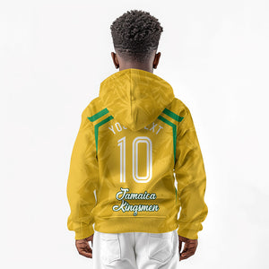 Personalized Jamaica Kingsmen Cricket Lion Kid Hoodie Royal King Batsman Sports Graphic Art