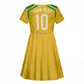 Personalized Jamaica Kingsmen Cricket Lion Kid Short Sleeve Dress Royal King Batsman Sports Graphic Art