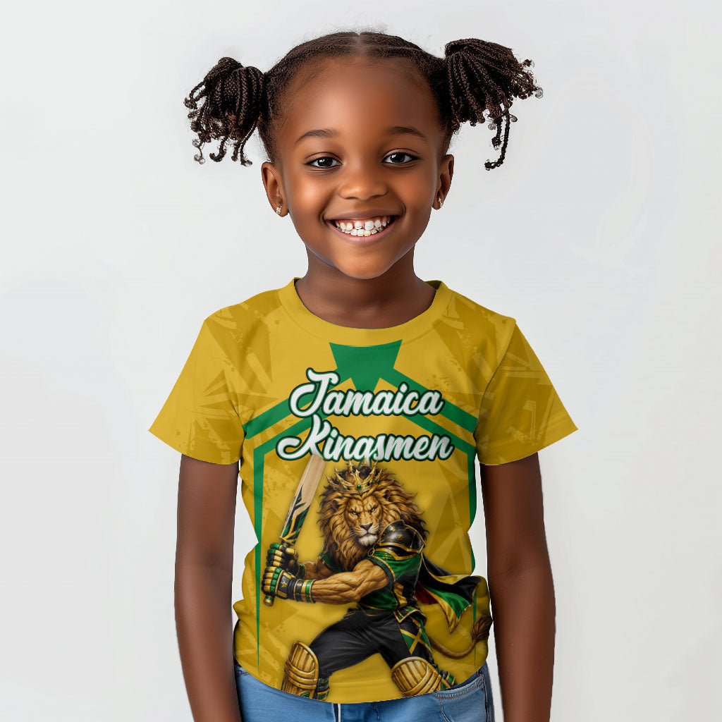 Personalized Jamaica Kingsmen Cricket Lion Kid T shirt Royal King Batsman Sports Graphic Art