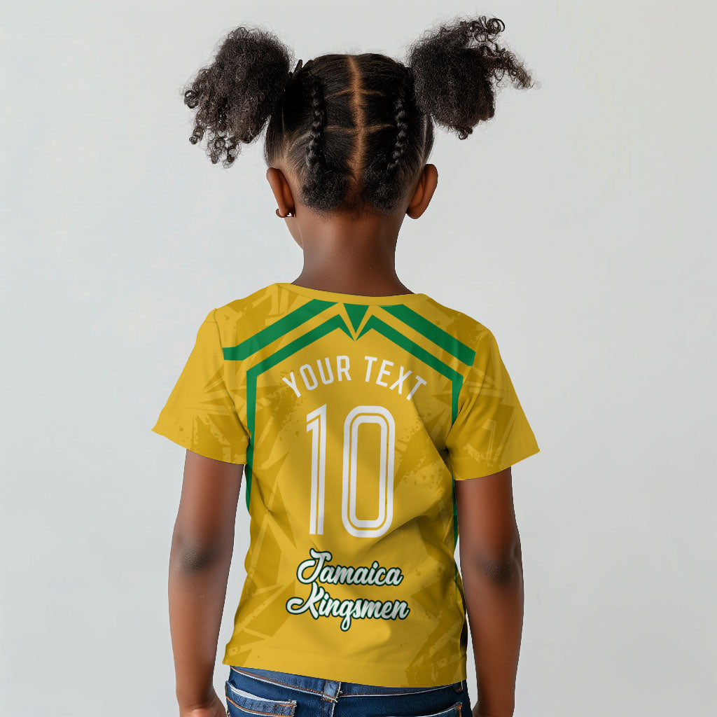 Personalized Jamaica Kingsmen Cricket Lion Kid T shirt Royal King Batsman Sports Graphic Art