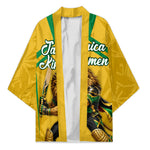 Personalized Jamaica Kingsmen Cricket Lion Kimono Royal King Batsman Sports Graphic Art