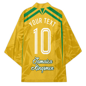 Personalized Jamaica Kingsmen Cricket Lion Kimono Royal King Batsman Sports Graphic Art