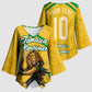 Personalized Jamaica Kingsmen Cricket Lion Kimono Sleeve Blouse Royal King Batsman Sports Graphic Art