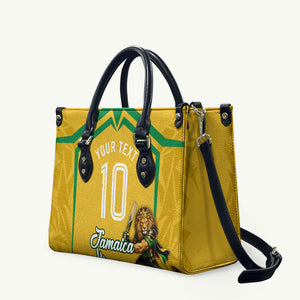 Personalized Jamaica Kingsmen Cricket Lion Leather Bag Royal King Batsman Sports Graphic Art