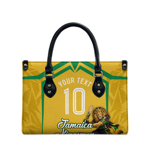 Personalized Jamaica Kingsmen Cricket Lion Leather Bag Royal King Batsman Sports Graphic Art