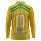 Personalized Jamaica Kingsmen Cricket Lion Long Sleeve Polo Shirt Royal King Batsman Sports Graphic Art