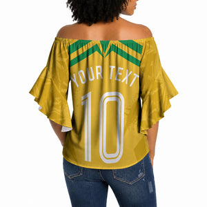 Personalized Jamaica Kingsmen Cricket Lion Off Shoulder Wrap Waist Top Royal King Batsman Sports Graphic Art
