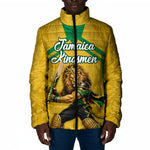 Personalized Jamaica Kingsmen Cricket Lion Padded Jacket Royal King Batsman Sports Graphic Art
