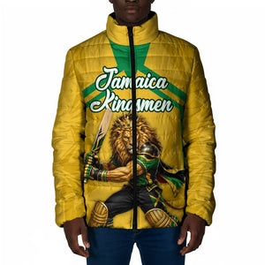 Personalized Jamaica Kingsmen Cricket Lion Padded Jacket Royal King Batsman Sports Graphic Art