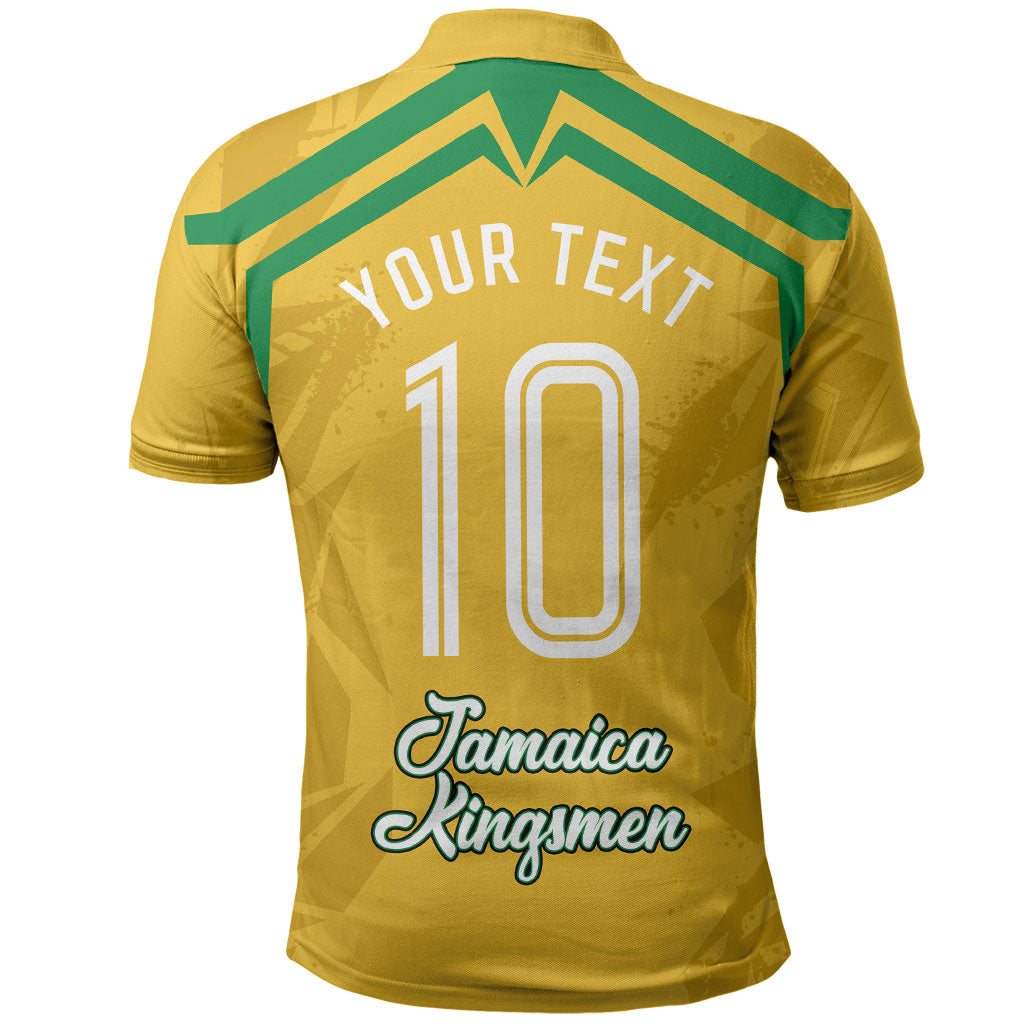Personalized Jamaica Kingsmen Cricket Lion Polo Shirt Royal King Batsman Sports Graphic Art