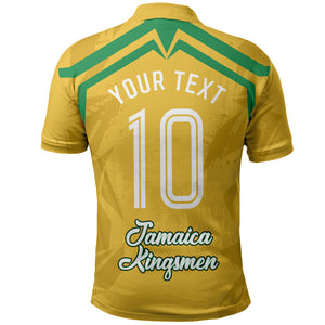 Personalized Jamaica Kingsmen Cricket Lion Polo Shirt Royal King Batsman Sports Graphic Art