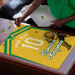 Personalized Jamaica Kingsmen Cricket Lion Puzzle Royal King Batsman Sports Graphic Art