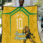 Personalized Jamaica Kingsmen Cricket Lion Quilt Royal King Batsman Sports Graphic Art