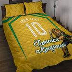 Personalized Jamaica Kingsmen Cricket Lion Quilt Bed Set Royal King Batsman Sports Graphic Art
