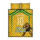 Personalized Jamaica Kingsmen Cricket Lion Quilt Bed Set Royal King Batsman Sports Graphic Art