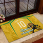 Personalized Jamaica Kingsmen Cricket Lion Rubber Doormat Royal King Batsman Sports Graphic Art