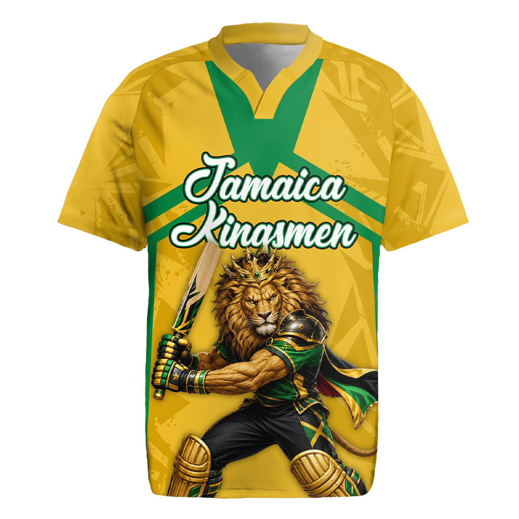 Personalized Jamaica Kingsmen Cricket Lion Rugby Jersey Royal King Batsman Sports Graphic Art