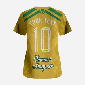 Personalized Jamaica Kingsmen Cricket Lion Scrub Top Royal King Batsman Sports Graphic Art