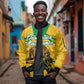 Personalized Jamaica Kingsmen Cricket Lion Sleeve Zip Bomber Jacket Royal King Batsman Sports Graphic Art
