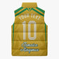 Personalized Jamaica Kingsmen Cricket Lion Sleeveless Puffer Jacket Royal King Batsman Sports Graphic Art
