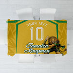Personalized Jamaica Kingsmen Cricket Lion Tablecloth Royal King Batsman Sports Graphic Art
