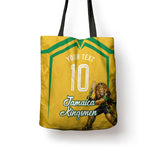 Personalized Jamaica Kingsmen Cricket Lion Tote Bag Royal King Batsman Sports Graphic Art