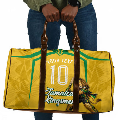Personalized Jamaica Kingsmen Cricket Lion Travel Bag Royal King Batsman Sports Graphic Art