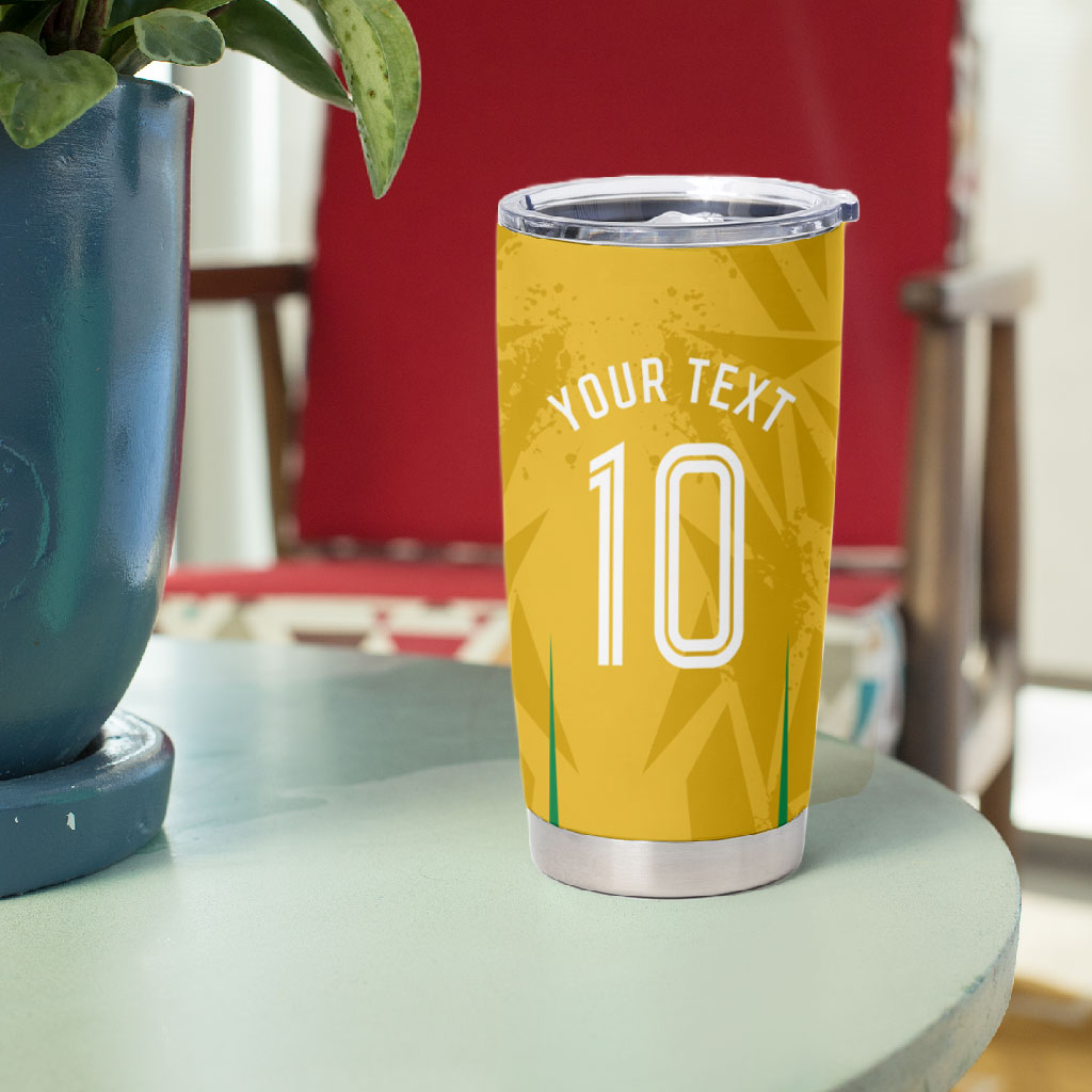Personalized Jamaica Kingsmen Cricket Lion Tumbler Cup Royal King Batsman Sports Graphic Art