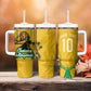 Personalized Jamaica Kingsmen Cricket Lion Tumbler With Handle Royal King Batsman Sports Graphic Art