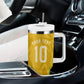 Personalized Jamaica Kingsmen Cricket Lion Tumbler With Handle Royal King Batsman Sports Graphic Art
