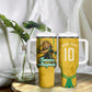 Personalized Jamaica Kingsmen Cricket Lion Tumbler With Handle Royal King Batsman Sports Graphic Art