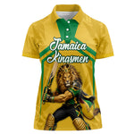 Personalized Jamaica Kingsmen Cricket Lion Women Polo Shirt Royal King Batsman Sports Graphic Art