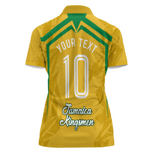 Personalized Jamaica Kingsmen Cricket Lion Women Polo Shirt Royal King Batsman Sports Graphic Art