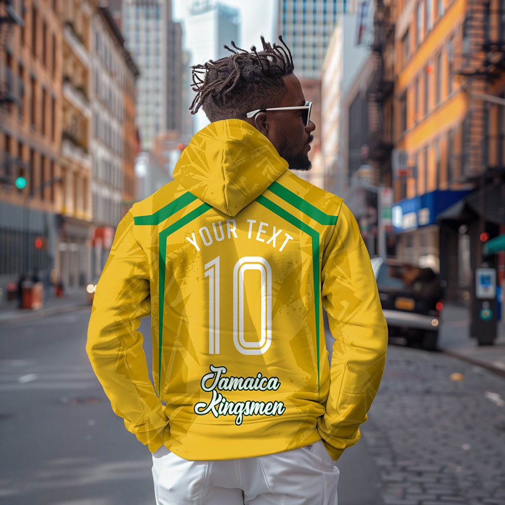 Personalized Jamaica Kingsmen Cricket Lion Zip Hoodie Royal King Batsman Sports Graphic Art