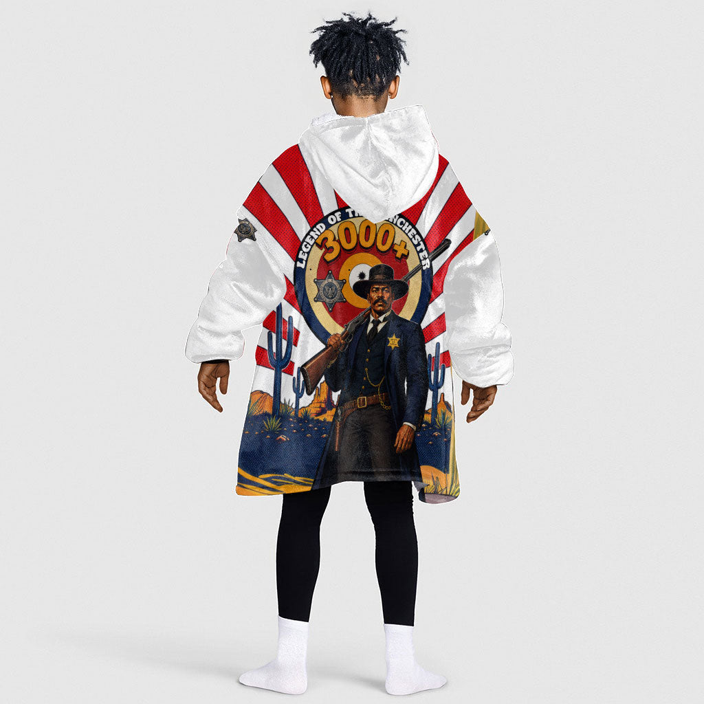 Bass Reeves Kid Wearable Blanket Hoodie Vintage African American Black Cowboy Western History