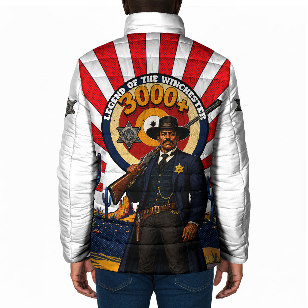 Bass Reeves Padded Jacket Vintage African American Black Cowboy Western History