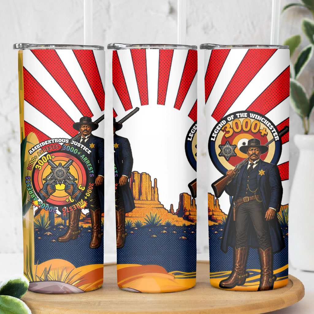 Bass Reeves Skinny Tumbler Vintage African American Black Cowboy Western History