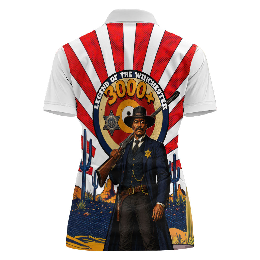 Bass Reeves Women Polo Shirt Vintage African American Black Cowboy Western History