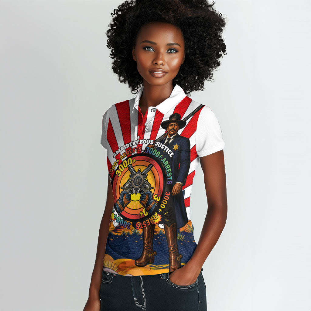 Bass Reeves Women Polo Shirt Vintage African American Black Cowboy Western History