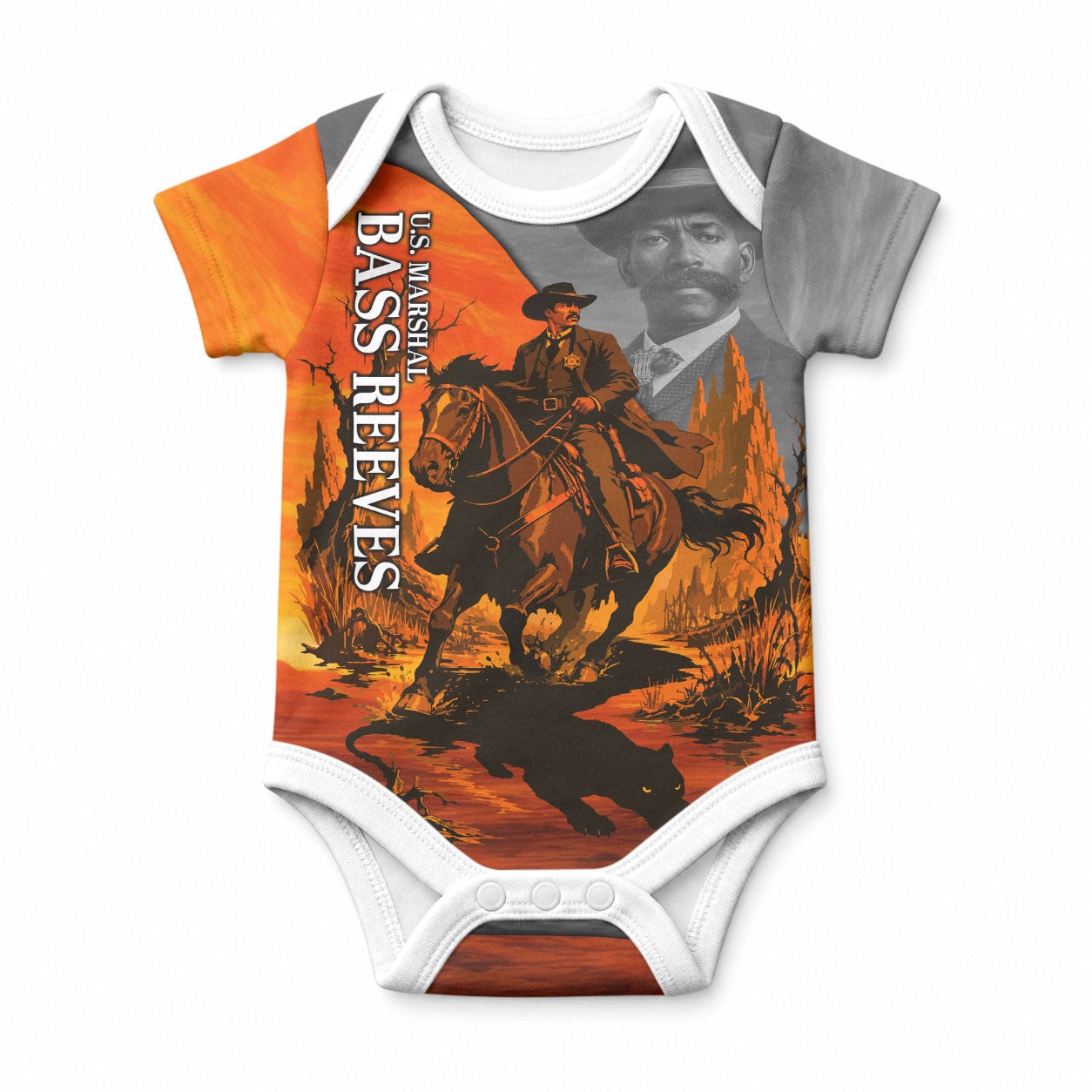 Bass Reeves Baby Onesie Vintage Black Cowboy Old West Lawman