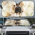 Bass Reeves Spirit Frontier Legend Auto Sun Shade African American Marshal Horse Riding Western Watercolor